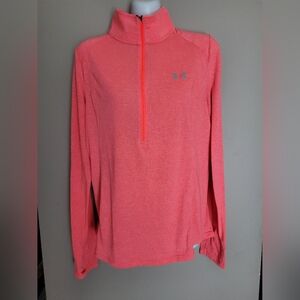 Under Armour Orange  Long Sleeve Pullover, Size Medium